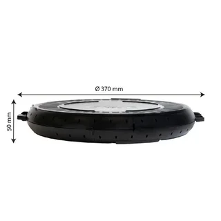 Round Reusable Container 330 mm Diameter Black Color - Pack of 10 Units