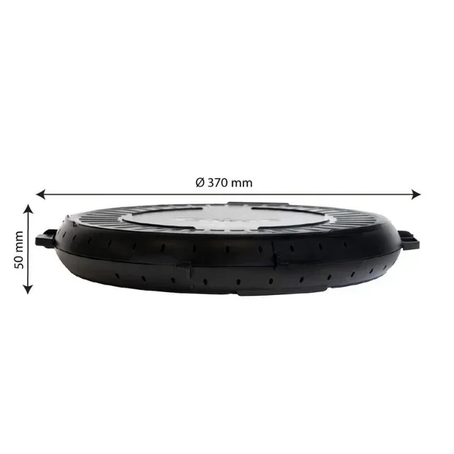 Round Reusable Container 330 mm Diameter Black Color - Pack of 10 Units