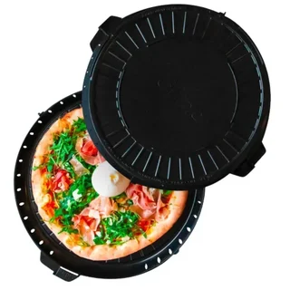 Round Reusable Container 330 mm Diameter Black Color - Pack of 10 Units
