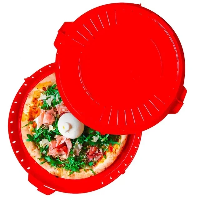 Reusable Round Container - Diameter 330 mm - Red Color - 10 Pieces