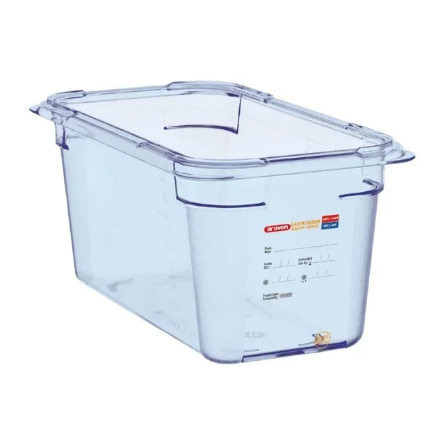 Blue ABS Airtight Food Container GN 1/3 Height 150 mm