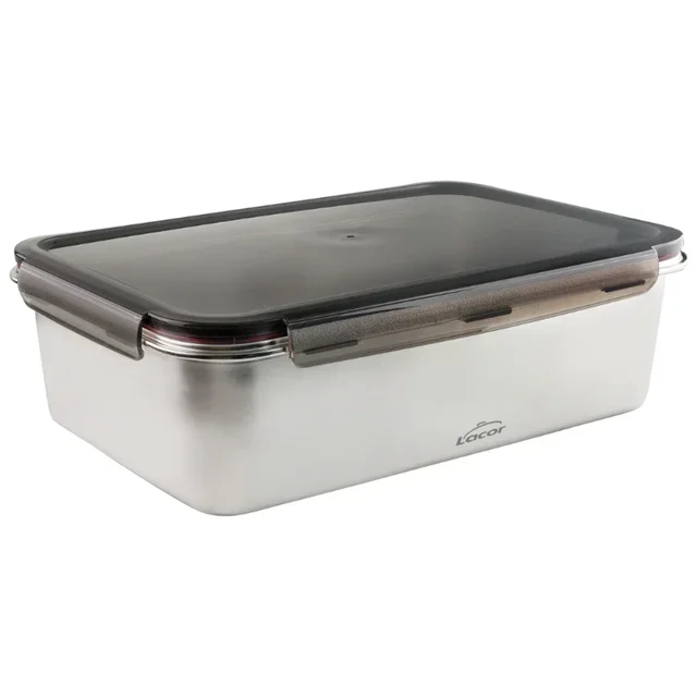 Stainless Steel Rectangular Food Container with Polypropylene Lid EcoInox Pro - 6.5 Litres
