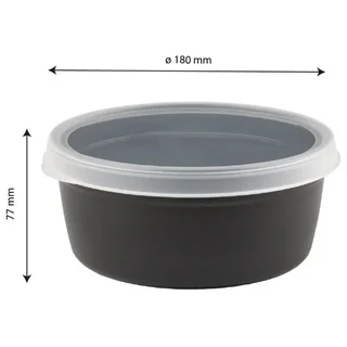 Boîte de Conservation Ronde Étanche avec Couvercle - 1,2 L - Lot de 10