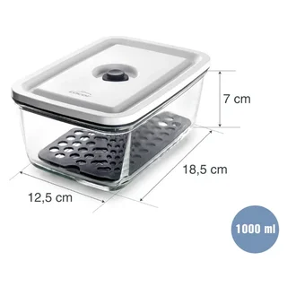 Recipiente Hermético Smart de Vidro para Alimentos - Vidro Borossilicato - 1 Litro