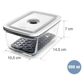 Connected Vacuum Glass Container - Borosilicate Glass 600 ml