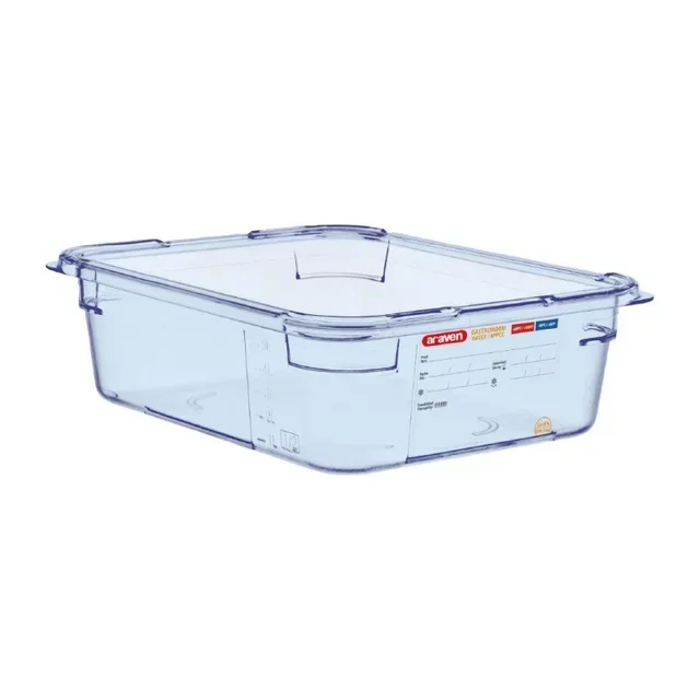 Blue Airtight Storage Container ABS GN 1/2 Height 10 cm