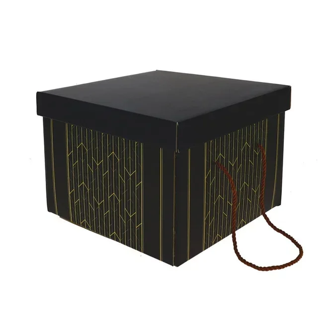 Boîte Pliable Carrée Noire 27 x 27 cm