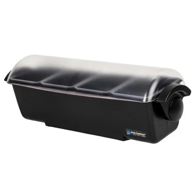 Scatola di Immagazzinaggio 4 Scomparti con Coperchio Trasparente