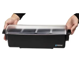 Scatola di Immagazzinaggio 4 Scomparti con Coperchio Trasparente