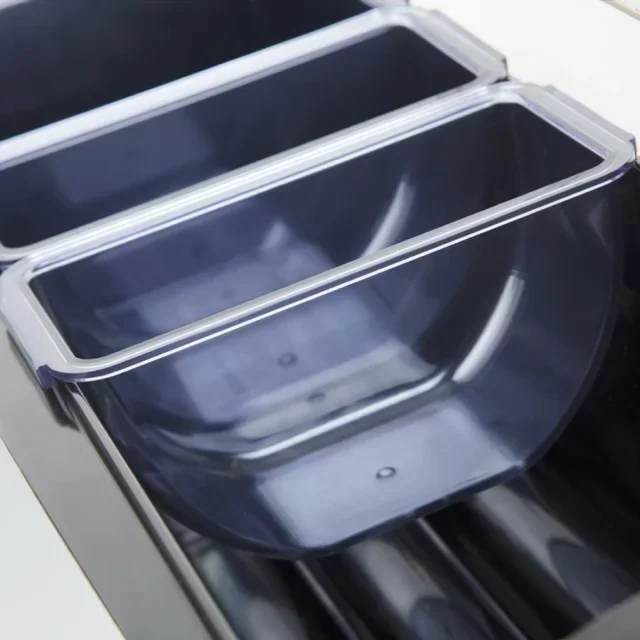 Boîte de Rangement 5 Compartiments Couvercle Bombé Plastique Transparent