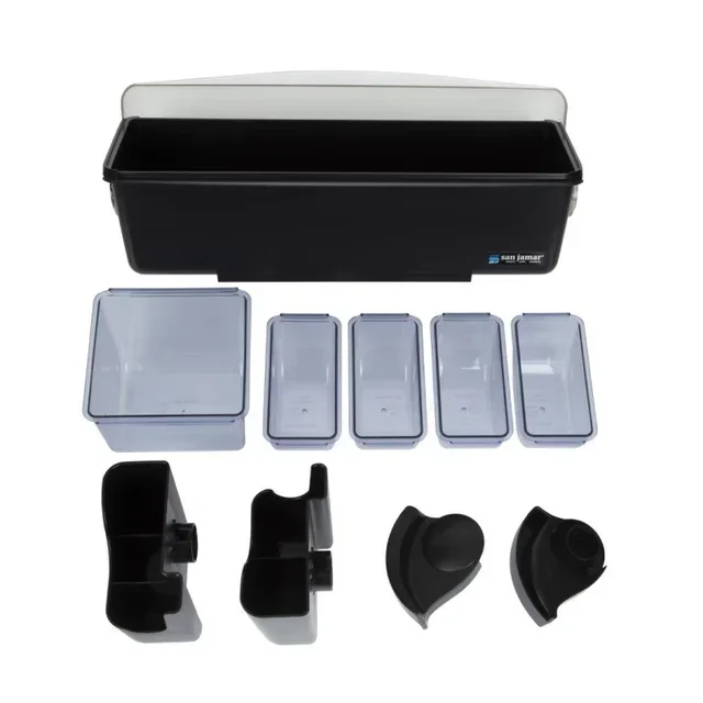 Boîte de Rangement 5 Compartiments Couvercle Bombé Plastique Transparent