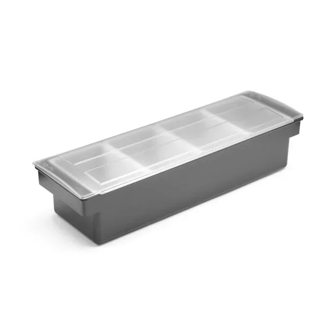 Recipiente de Almacenamiento de Alimentos 4 Compartimentos - ABS Negro