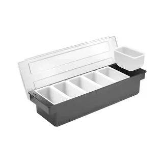 Boîte de Rangement Alimentaire 6 Compartiments - Plastique ABS Noir Mat