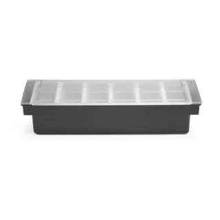Boîte de Rangement Alimentaire 6 Compartiments - Plastique ABS Noir Mat