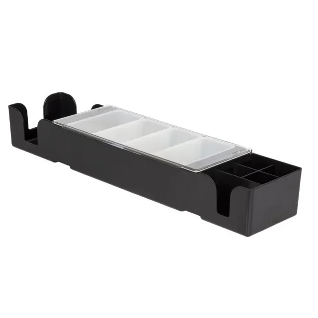 Black Plastic Multi-Compartment Storage Box