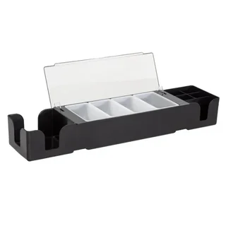 Black Plastic Multi-Compartment Storage Box
