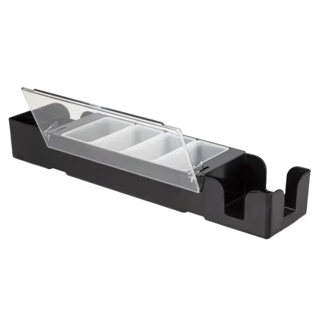 Black Plastic Multi-Compartment Storage Box