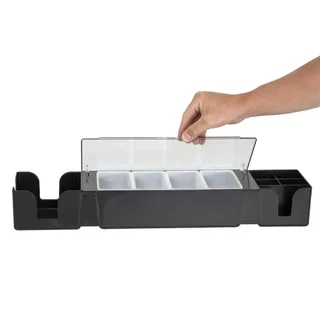 Black Plastic Multi-Compartment Storage Box