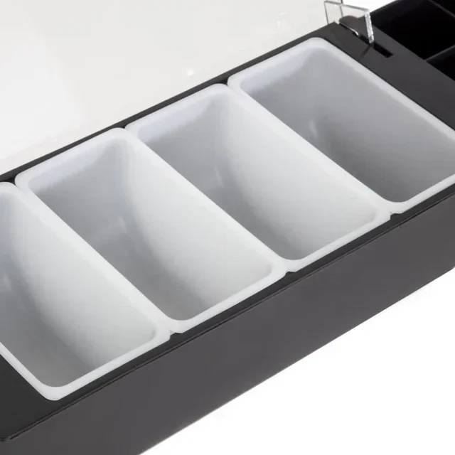 Black Plastic Multi-Compartment Storage Box