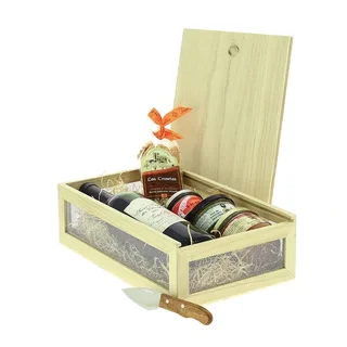 Caja de Almacenamiento Rectangular de Madera con Tapa Corredera - Tamaño 32 x 20 cm