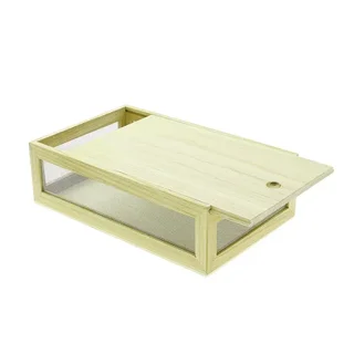 Caja de Almacenamiento Rectangular de Madera con Tapa Corredera - Tamaño 32 x 20 cm