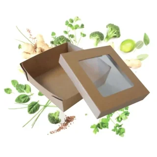 Transparent Meal Box 14x14 cm - Eco-designed - Pack of 25 units