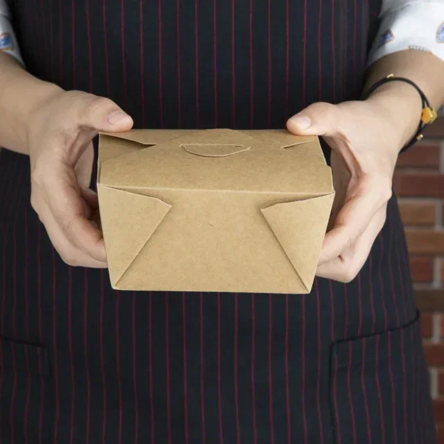 Scatole da Asporto Ecologiche in Cartone Kraft 600 ml - Confezione da 400 pezzi