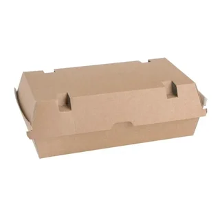 Boîtes Alimentaires Compostables 204 mm avec Couvercle à Charnière - Lot de 100 Grand Modèles