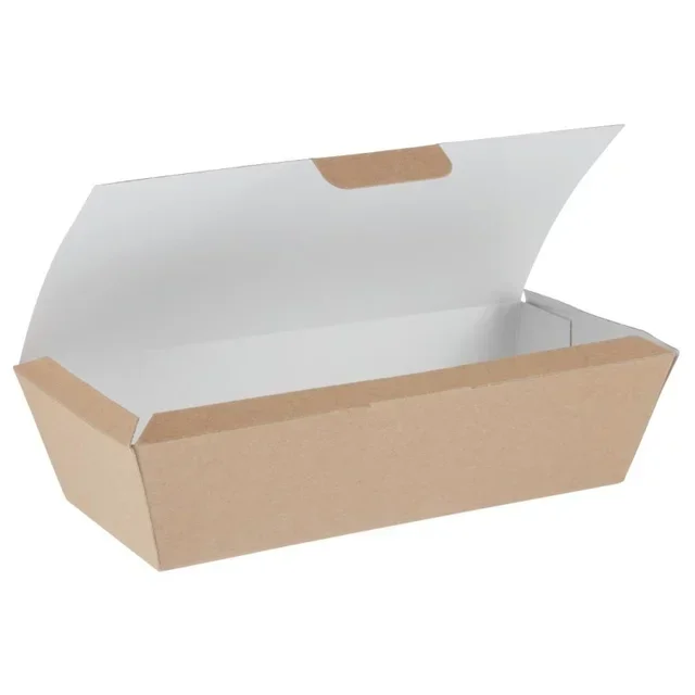 Boîtes Alimentaires Kraft Compostables - Format Large 250mm - Pack de 150