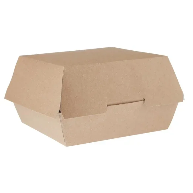 Boîtes à Burger Kraft Compostables - Format 135mm - Pack de 250 unités