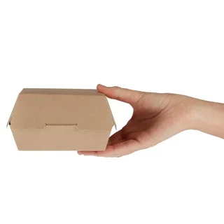 Kraft Compostable Burger Boxes - Diameter 135mm - Pack of 250 units