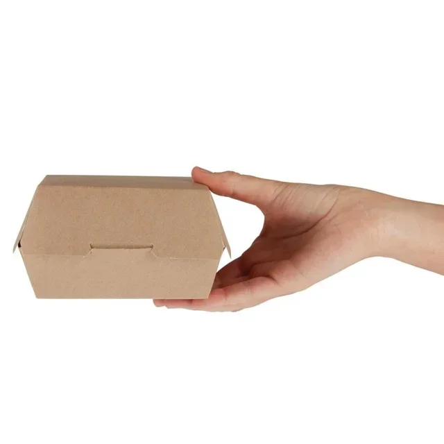 Kraft Compostable Burger Boxes - Diameter 135mm - Pack of 250 units