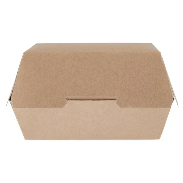 Kraft Compostable Burger Boxes - Diameter 135mm - Pack of 250 units