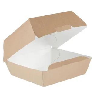 Kraft Compostable Burger Boxes - Diameter 135mm - Pack of 250 units