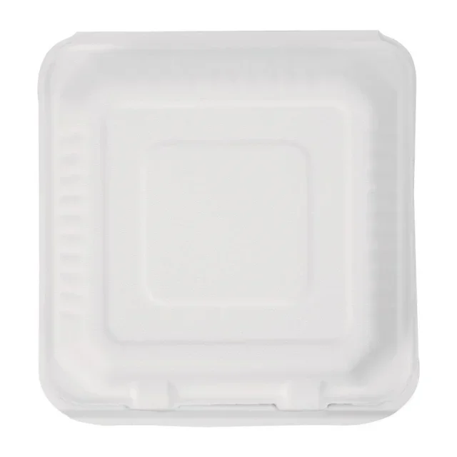 Scharnier-Boxen aus kompostierbarem Bagasse 236 mm - Packung 200 Stück