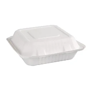Scharnier-Boxen aus kompostierbarem Bagasse 236 mm - Packung 200 Stück