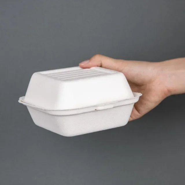 Eco-Friendly Compostable Burger Boxes - Size S 153mm - Pack of 500 Units