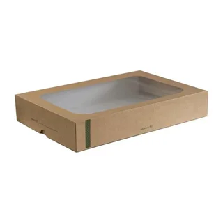Compostable Containers with Transparent Lid - Pack of 25 Units