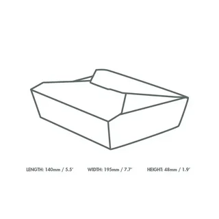 Caixas Alimentares de Cartão Kraft Compostáveis 1500 ml N°2 - Pack de 280 unidades