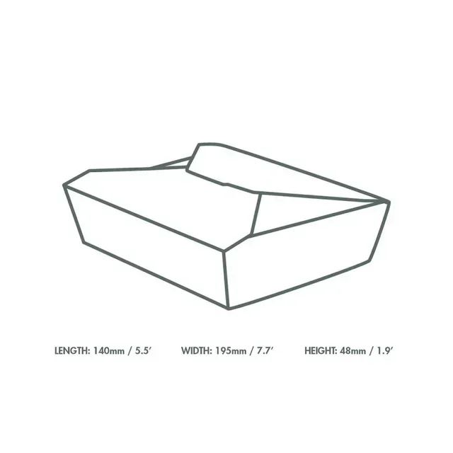 Food Boxes Kraft Cardboard Compostable 1500 ml No.2 - Pack of 280 units