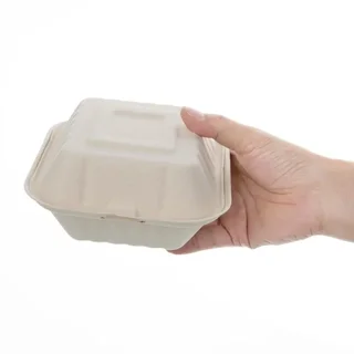 Eco-Friendly Hamburger Boxes in Natural Bagasse 15.2 cm - Pack of 500
