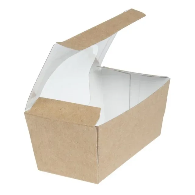 Kraft Cake Boxes Rectangular with Clear Window - Pack of 500 - Compostable
