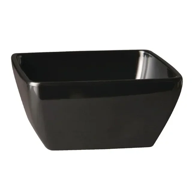 Square Black Melamine Premium Bowl - 19cm