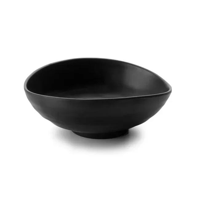 Black Melamine Oval Bowl - 24 x 20 cm