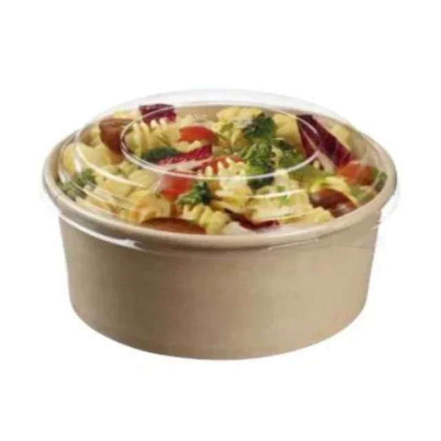 Bambus Salatschüssel mit Deckel 750ml Ø15,5cm - 25 Stück