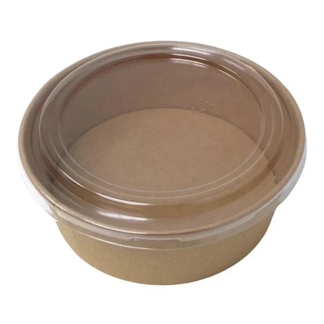 Bol à Salade Kraft avec Couvercle PET - 1300 ml - Lot de 300