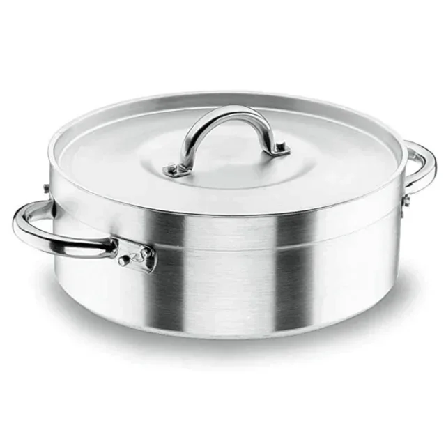 Professional Braising Pan with Lid Chef-Aluminio 45 cm Ø - Capacity 28.6 Liters