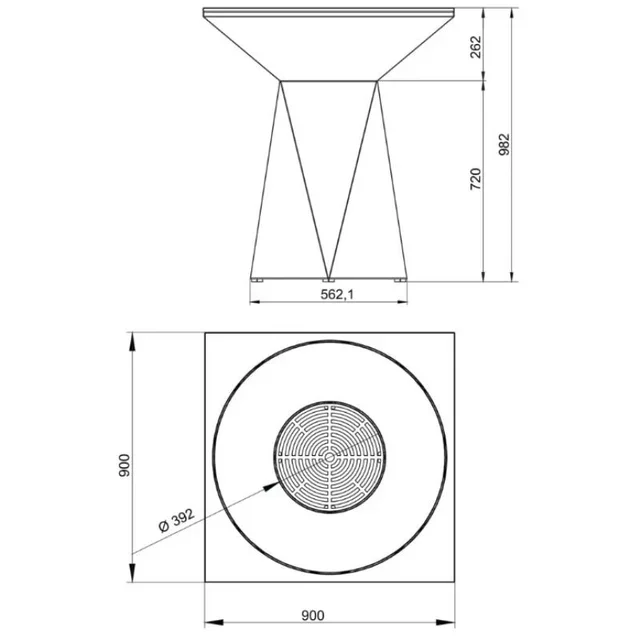 Braciere da Giardino G1 Corten 90 cm - Acciaio al Carbonio Ossidato
