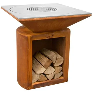 G2 Corten Garten-Feuerschale 90 cm - Edelstahl