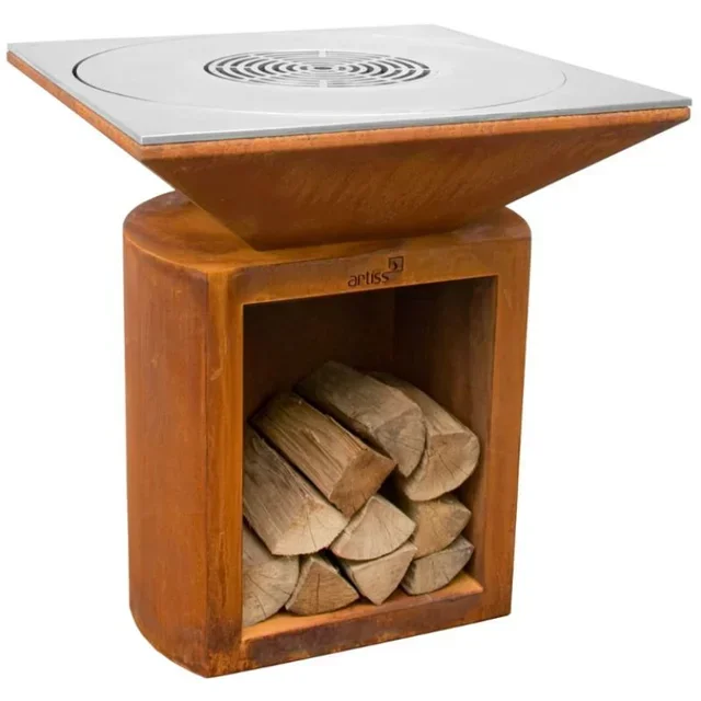 G2 Corten Garten-Feuerschale 90 cm - Edelstahl